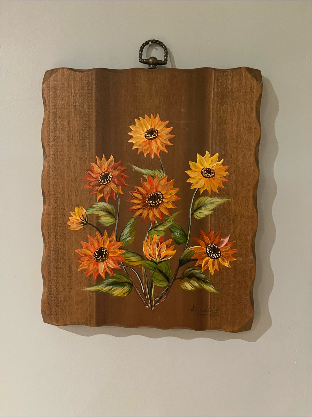 Hand-Painted Sunflower Wall Art - Orange & Yellow
